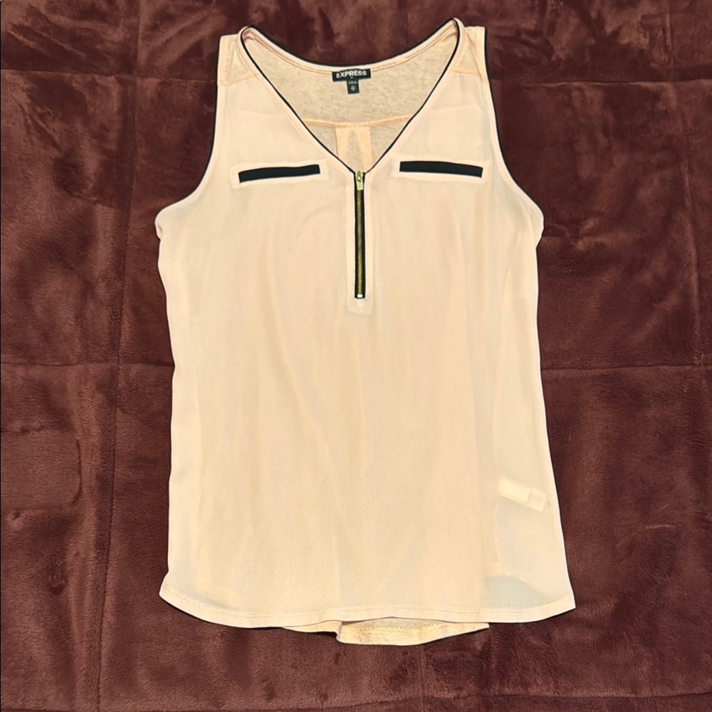 Express Black and Pink Zippered Tank Top